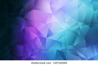Dark Pink, Blue vector low poly background. Geometric illustration in Origami style with gradient.  Brand new style for your business design.