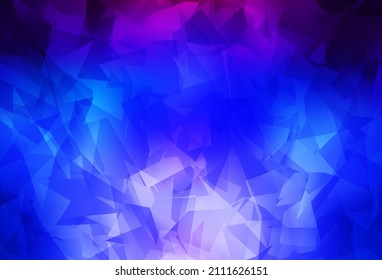 Diseño de polos de bajo vector azul oscuro rosado. Ilustración colorida y brillante con triángulos. Plantilla para el fondo del teléfono móvil.