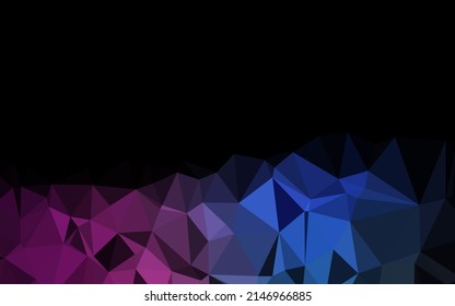 Dark Pink, Blue vector low poly texture. A sample with polygonal shapes. Template for a cell phone background.