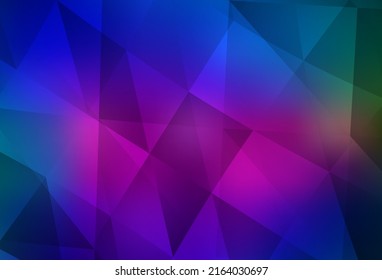 Pink oscuro, azul vectorial bajo fondo de poli. Elegante ilustración poligonal brillante con gradiente. Patrón triangular para tu diseño.