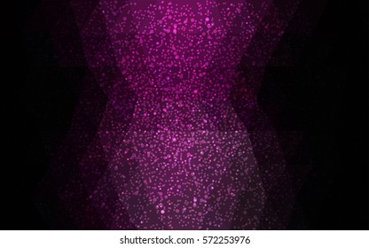 Dark Pink, Blue vector low poly crystal background with snowflakes. Polygon christmas design pattern . Low poly illustration of New Year celebration.