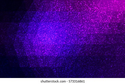 Dark Pink, Blue vector low poly crystal background with snowflakes. Polygon christmas design pattern . Low poly illustration of New Year celebration.
