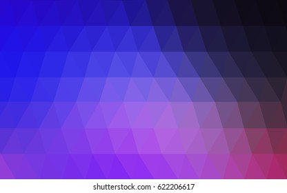 Dark Pink, Blue vector Low poly crystal background. Polygon design pattern. Low poly illustration, low polygon background.