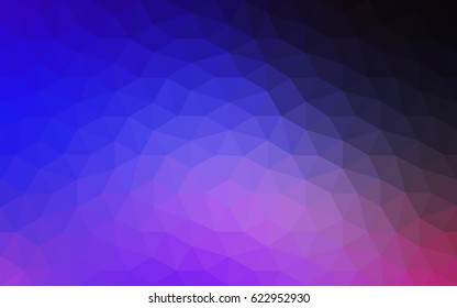 Dark Pink, Blue vector Low poly crystal background. Polygon design pattern. Low poly illustration, low polygon background.