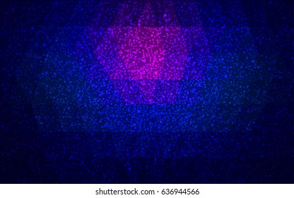 Dark Pink, Blue vector low poly crystal background with snowflakes. Polygon christmas design pattern . Low poly illustration of New Year celebration.
