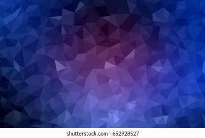 Dark Pink, Blue vector Low poly crystal background. Polygon design pattern. Low poly illustration, low polygon background.