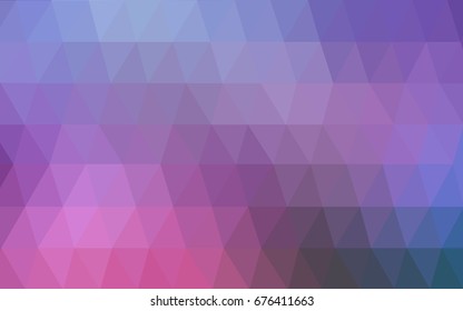 Dark Pink, Blue vector Low poly crystal background. Polygon design pattern. Low poly illustration, low polygon background.