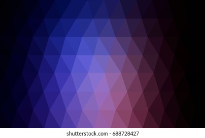Dark Pink, Blue vector Low poly crystal background. Polygon design pattern. Low poly illustration, low polygon background.