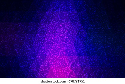 Dark Pink, Blue vector low poly crystal background with snowflakes. Polygon christmas design pattern . Low poly illustration of New Year celebration.