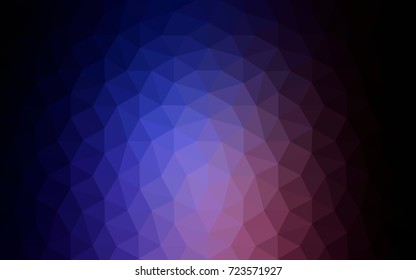 Dark Pink, Blue vector Low poly crystal background. Polygon design pattern. Low poly illustration, low polygon background.