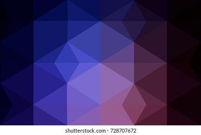 Dark Pink, Blue vector Low poly crystal background. Polygon design pattern. Low poly illustration, low polygon background.