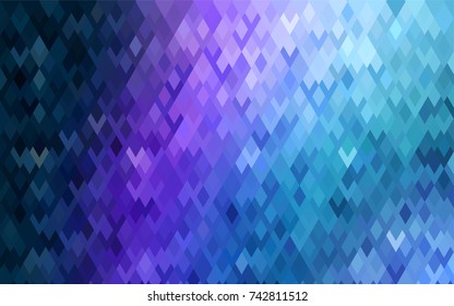 Dark Pink, Blue vector low poly background. A sample with a polygonal design. Illustration in polygonal style with repeating squares