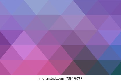 Dark Pink, Blue vector Low poly crystal background. Polygon design pattern. Low poly illustration, low polygon background.