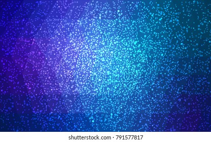Dark Pink, Blue vector low poly crystal background with snowflakes. Polygon christmas design pattern . Low poly illustration of New Year celebration.