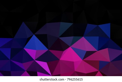 Dark Pink, Blue vector low poly pattern. A sample with polygonal shapes. Triangular pattern for your business design.