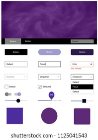 Dark Pink, Blue vector Material Design Kit with stars. Decorative ui kit design in abstract style with colorful sky. This sample is for your website.