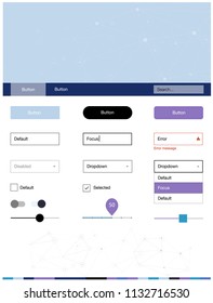 Dark Pink, Blue vector Material Design Kit with lines, circles. Simple Material Design Kit with colorful triangles, circles. This sample is for your landing page.