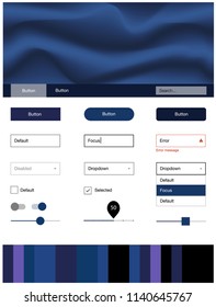 Dark Pink, Blue vector Material Design Kit with liquid shapes. Colorful illustration in abstract memphis style with gradient. This template you can use for websites.