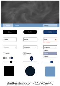 Dark Pink, Blue vector Material Design Kit with stars. Decorative ui kit design in abstract style with colorful sky. This sample is for your website.
