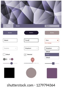 Dark Pink, Blue vector Material Design Kit with lines. Modern Style guide in polygonal style with triangles. This sample is for your website.