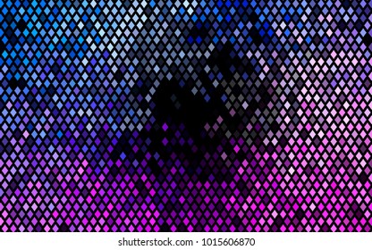 Dark Pink, Blue vector modern geometrical background. Abstract template. Geometric pattern in square style with gradient.