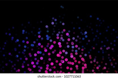 Dark Pink, Blue vector modern geometrical circle abstract background. Dotted texture template. Geometric pattern in halftone style with gradient. 