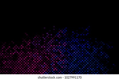 Dark Pink, Blue vector modern geometrical background. Abstract template. Geometric pattern in square style with gradient.