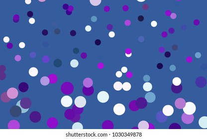 Dark Pink, Blue vector modern geometrical circle abstract background. Dotted texture template. Geometric pattern in halftone style with gradient. 