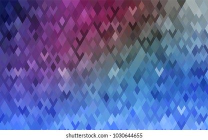 Dark Pink, Blue vector modern geometrical background. Abstract template. Geometric pattern in square style with gradient.