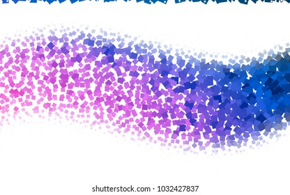 Dark Pink, Blue vector modern geometrical background. Abstract template. Geometric pattern in square style with gradient.