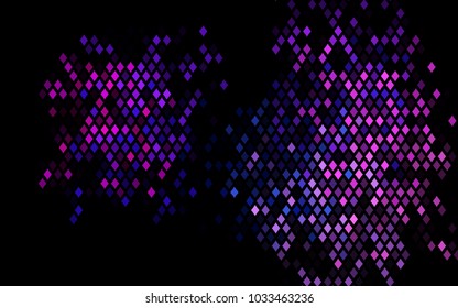 Dark Pink, Blue vector modern geometrical background. Abstract template. Geometric pattern in square style with gradient.