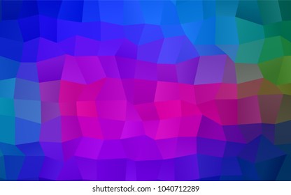 Dark Pink, Blue vector modern geometrical background. Abstract template. Geometric pattern in square style with gradient.