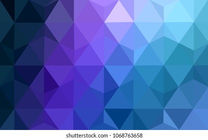 Dark Pink, Blue vector modern geometrical abstract background. Texture, new background. Geometric background in Origami style with gradient. 