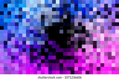 Dark Pink, Blue vector modern geometrical background. Abstract template. Geometric pattern in square style with gradient.