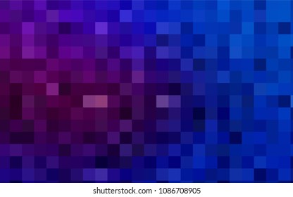 Dark Pink, Blue vector modern geometrical background. Abstract template. Geometric pattern in square style with gradient.