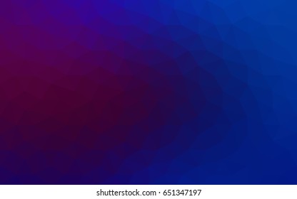 Dark Pink, Blue vector modern geometrical abstract background. Texture, new background. Geometric background in Origami style with gradient. 