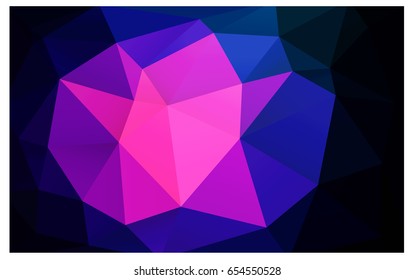 Dark Pink, Blue vector modern geometrical abstract background. Texture, new background. Geometric background in Origami style with gradient. 