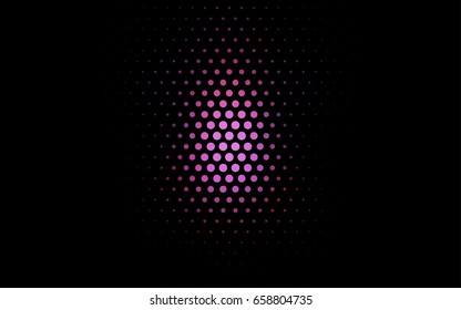 Dark Pink, Blue vector modern geometrical circle abstract background. Dotted texture template. Geometric pattern in halftone style with gradient. 