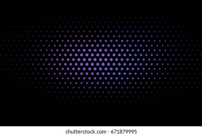 Dark Pink, Blue vector modern geometrical circle abstract background. Dotted texture template. Geometric pattern in halftone style with gradient. 