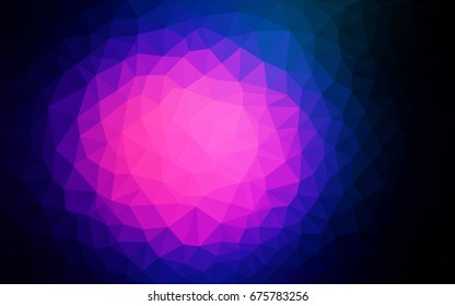 Dark Pink, Blue vector modern geometrical abstract background. Texture, new background. Geometric background in Origami style with gradient. 