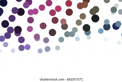 Dark Pink, Blue vector modern geometrical circle abstract background. Dotted texture template. Geometric pattern in halftone style with gradient. 