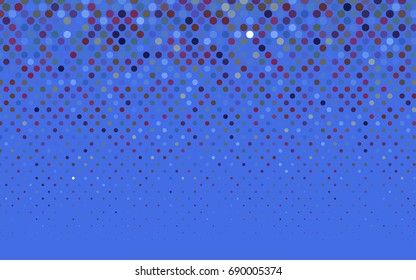 Dark Pink, Blue vector modern geometrical circle abstract background. Dotted texture template. Geometric pattern in halftone style with gradient. 