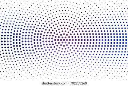 Dark Pink, Blue vector modern geometrical circle abstract background. Dotted texture template. Geometric pattern in halftone style with gradient. 