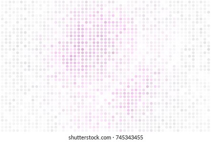 Dark Pink, Blue vector modern geometrical circle abstract background. Dotted texture template. Geometric pattern in halftone style with gradient. 