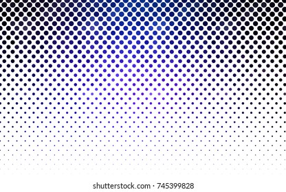 Dark Pink, Blue vector modern geometrical circle abstract background. Dotted texture template. Geometric pattern in halftone style with gradient. 