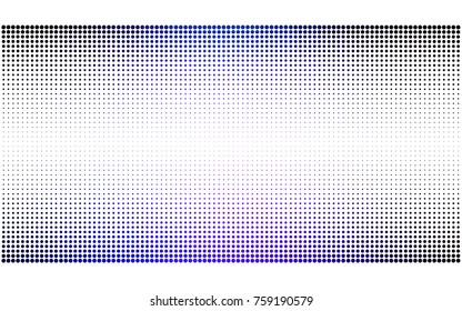 Dark Pink, Blue vector modern geometrical circle abstract background. Dotted texture template. Geometric pattern in halftone style with gradient. 