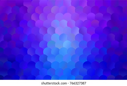 Dark Pink, Blue vector modern geometrical circle abstract background. Dotted texture template. Geometric pattern in halftone style with gradient. 