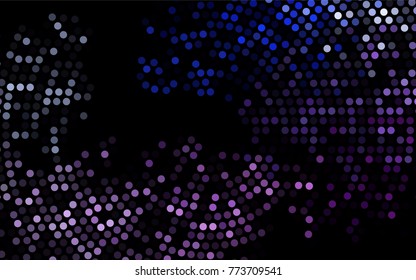 Dark Pink, Blue vector modern geometrical circle abstract background. Dotted texture template. Geometric pattern in halftone style with gradient. 