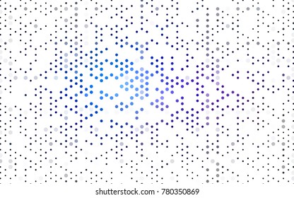 Dark Pink, Blue vector modern geometrical circle abstract background. Dotted texture template. Geometric pattern in halftone style with gradient. 