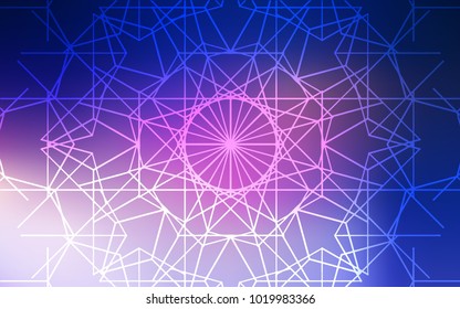 Dark Pink, Blue vector natural elegant template. Blurred decorative design in Indian style with lines drown by child. A completely new template for your business design.